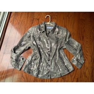Afred Dunner Snake Print Long Sleeve Shirt Size 16P